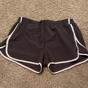 Grey Athletic Shorts with White Trim